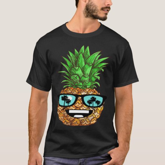 Pineapple sunglasses aloha beaches hawaii hawaiian t-shirt (Voorkant)