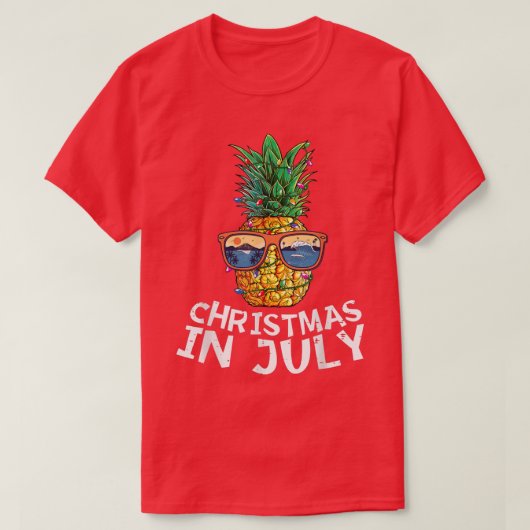 Pineapple Sunglasses Christmas In July Summer Xmas T-shirt (Design voorkant)