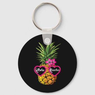 Pineapple Sungles Grappig Aloha Stranden Hawaiian Sleutelhanger