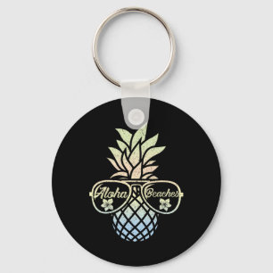Pineapple Sungles Grappig Aloha Stranden Hawaiian Sleutelhanger