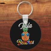 Pineapple Sungles Hola Stranden _ Funny Beach Vaca Sleutelhanger (Voorkant)