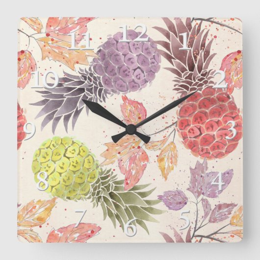 Pineapple, sweet koppel, vrucht round clock vierkante klok (Voorkant)