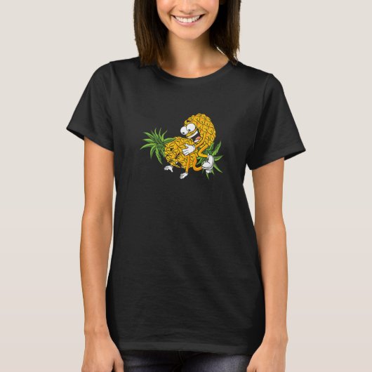 Pineapple Swinger Couple  Upside Down Swinging Lif T-shirt (Voorkant)