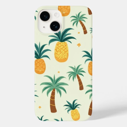 Pineapple & Tree Pattern Design iPhone14 hoesjes (Achterkant)