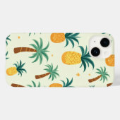 Pineapple & Tree Pattern Design iPhone14 hoesjes (Achterkant (horizontaal))