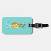 Pineapple Trendy Summer Monogram Luggage Bagagelabel (Voorkant horizontaal)