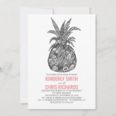 Pineapple Tropical Beach bruiloft Kaart (Voorkant)