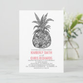 Pineapple Tropical Beach bruiloft Kaart (Staand voorkant)