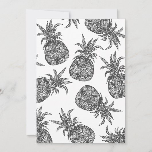 Pineapple Tropical Beach bruiloft Kaart (Achterkant)