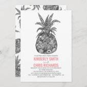 Pineapple Tropical Beach bruiloft Kaart (Voorkant / Achterkant)