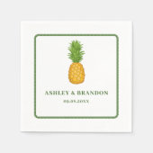 Pineapple Tropical Beach Coastal Retro Wedding Servet (Voorkant)