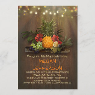 Pineapple Tropical Beach Lights Luau Baby shower Kaart