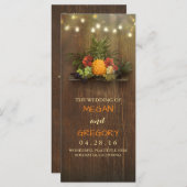 Pineapple Tropical Beach Lights Wedding Programma' Programmakaart (Voorkant / Achterkant)