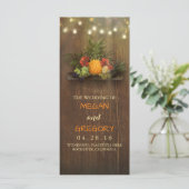 Pineapple Tropical Beach Lights Wedding Programma' Programmakaart (Staand voorkant)