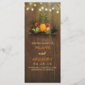 Pineapple Tropical Beach Lights Wedding Programma' Programmakaart (Voorkant)