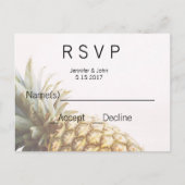 Pineapple Tropical RSVP-kaarten Uitnodiging Briefkaart (Voorkant)