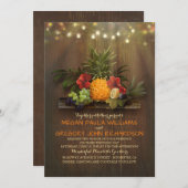 Pineapple Tropical String Lights Strandbruiloft Kaart (Voorkant / Achterkant)