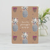 Pineapple van mijn Oog, Suikerpruim Plat Feestdagenkaart (Staand voorkant)