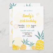 Pineapple Verjaardags uitnodiging Sjabloon verjaar (Voorkant / Achterkant)