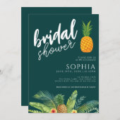 Pineapple Vrijgezellenfeest Emerald Green Modern W Kaart (Voorkant / Achterkant)