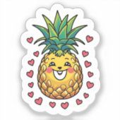 Pineapple Watercolor  Sticker (Voorkant)