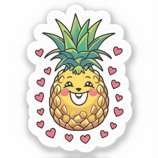 Pineapple Watercolor  Sticker (Voorkant)