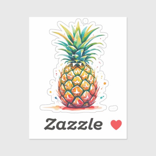Pineapple Watercolor  Sticker (Vel)
