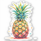 Pineapple Watercolor  Sticker (Voorkant)