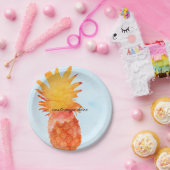 Pineapple Waterverf Tropical Summer Party Papieren Bordje (Feest)