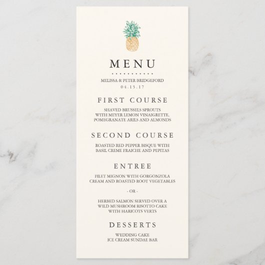  Pineapple Wedding Menu (Voorkant)