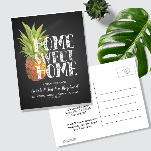 Pineapple Welcome Change of Address Briefkaart" Aankondigingskaart