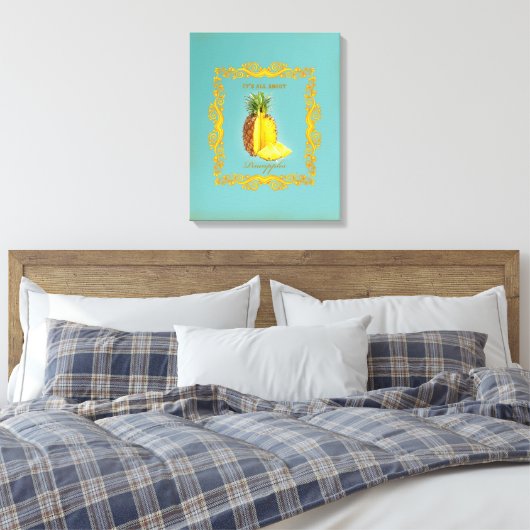 PINEAPPLE ~ Wrapped Canvas Afdruk (Insitu (Slaapkamer))