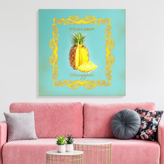 PINEAPPLE ~ Wrapped Canvas Afdruk (Insitu (Woonkamer))