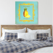 PINEAPPLE ~ Wrapped Canvas Afdruk (Insitu (Slaapkamer))