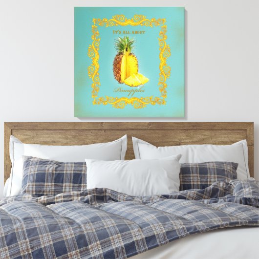 PINEAPPLE ~ Wrapped Canvas Afdruk (Insitu (Slaapkamer))