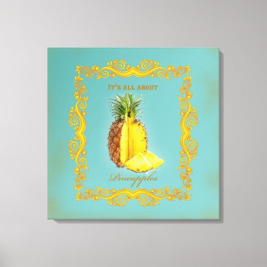 PINEAPPLE ~ Wrapped Canvas Afdruk (Voorkant)