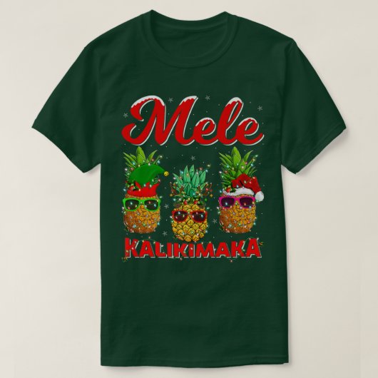 Pineapple Xmas Lights Mele Kalikimaka Pineapple Ch T-shirt (Design voorkant)