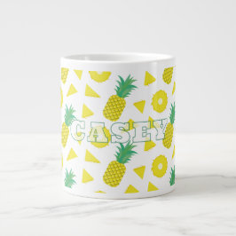 Pineapple Yellow Green Fruit Pattern Modern Grote Koffiekop