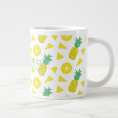 Pineapple Yellow Green Fruit Pattern Modern Grote Koffiekop (Rechts)