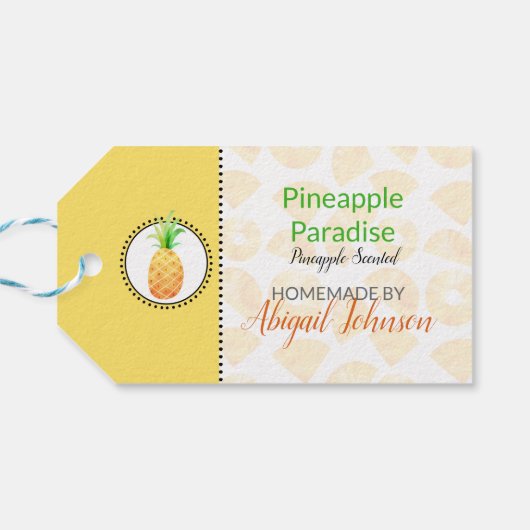 Pineapple Zelfgemaakt Bad & Body Cadeaulabel (Achterkant Horizontaal)