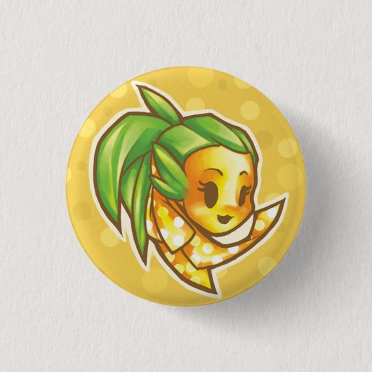 PineappleChibiHead Ronde Button 3,2 Cm (Voorkant)