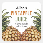 Pineapplejam inmaaklabel vierkante sticker (Voorkant)