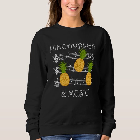 Pineapples and Music Clef Musician Teacher Fruits Trui (Voorkant)