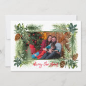 Pinecone 1-foto 5x7 plat feestdagenkaart (Voorkant)