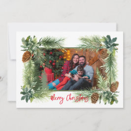 Pinecone 1-foto 5x7 plat  feestdagenkaart