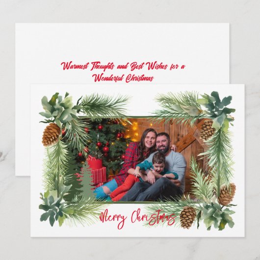 Pinecone 1-foto 5x7Flat Feestdagenkaart (Voorkant / Achterkant)