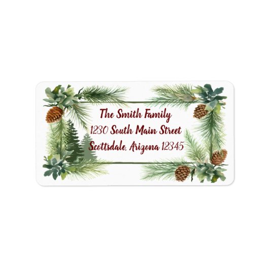 Pinecone 2.37x1.25 Adreslabel Etiket (Voorkant)