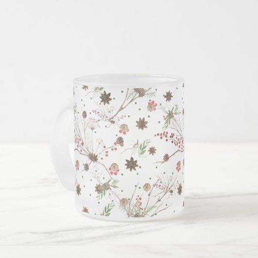 PINECONE AND BERRIES  MATGLAS KOFFIEMOK (Voorkant links)