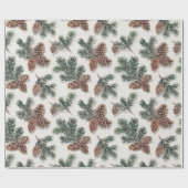 Pinecone and Evergreen Forest  Cadeaupapier (Vlak)