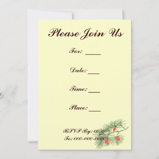 Pinecone  Art Aangepaste Uitnodigingen (Achterkant)